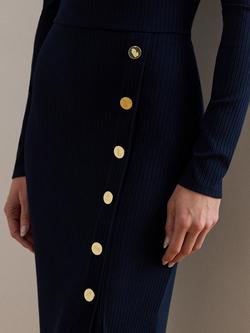 Lauren Ralph Lauren Grivalle Trim Scoop Neck Maxi Dress - view 2, Lauren Navy