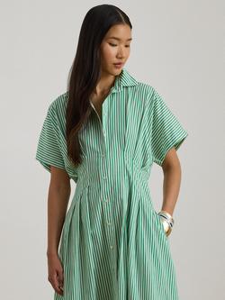 Lauren Ralph Lauren Rushanie Day Cotton Dress - view 2, Green/White