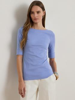 Ralph Lauren Judy Cotton Blend T-Shirt, Sky Blue
