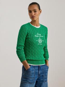 Lauren Ralph Lauren Rinett Cable-Knit Textured Pullover Sweater, Emerald
