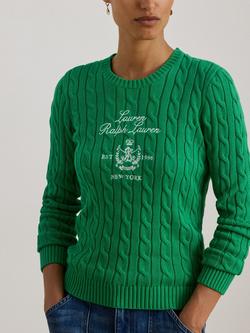 Lauren Ralph Lauren Rinett Cable-Knit Textured Pullover Sweater - view 2, Emerald