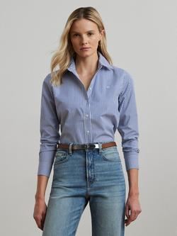 Lauren Ralph Lauren Jamelko Stripe Easy Care Shirt, Blue/White, Blue/White