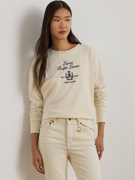 Ralph Lauren Crew Neck Cotton Blend Kappy Sweatshirt, Mascarpone Cream