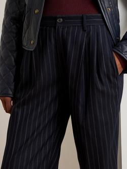 Ralph Lauren High Rise Ivelisse Flat Front Tailored Pants - view 2, Navy