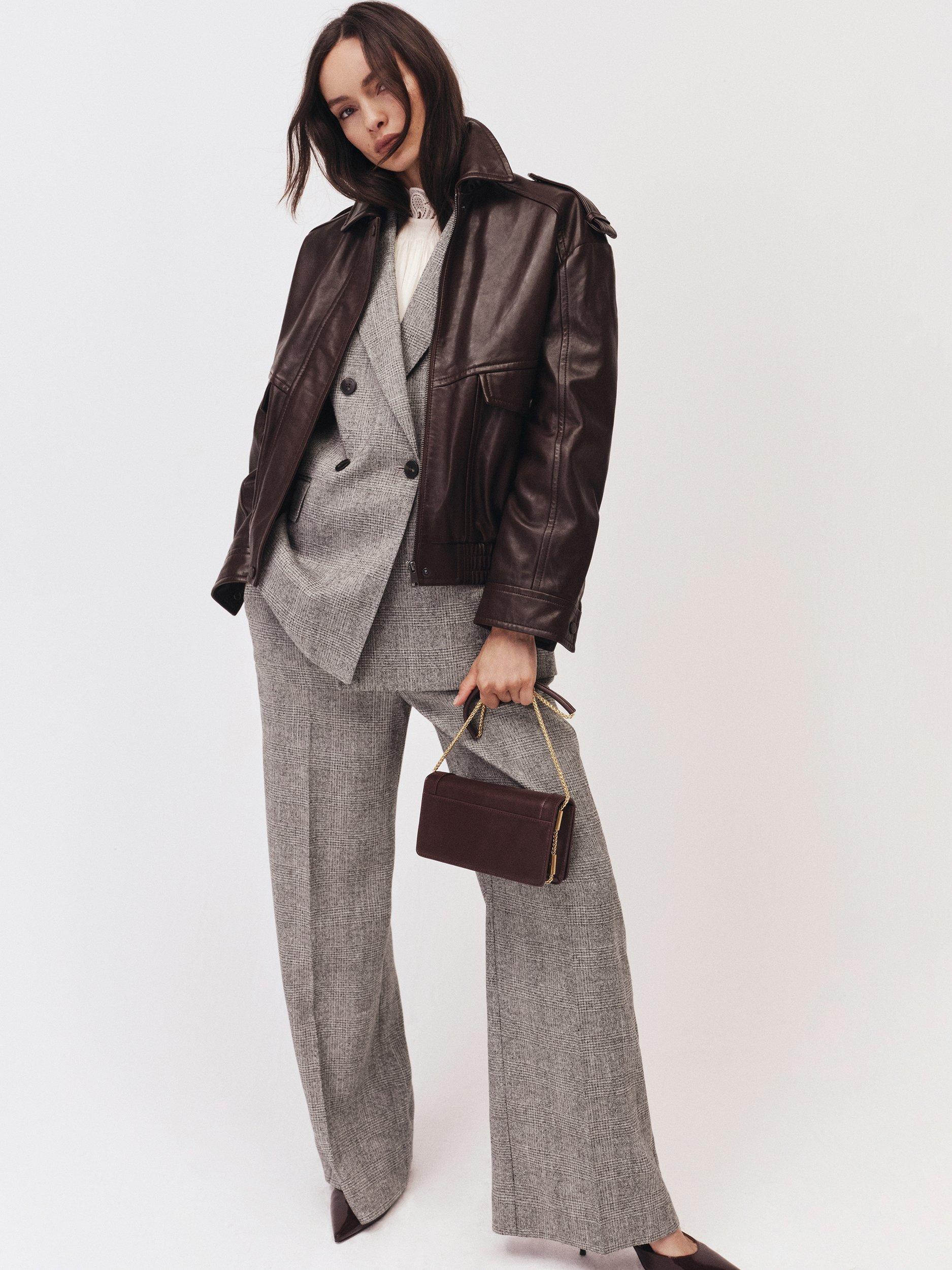 Product image 4 of 5, which shows Reiss Darlton Textured Double-Breasted Blazer Jacket , Grey, 8