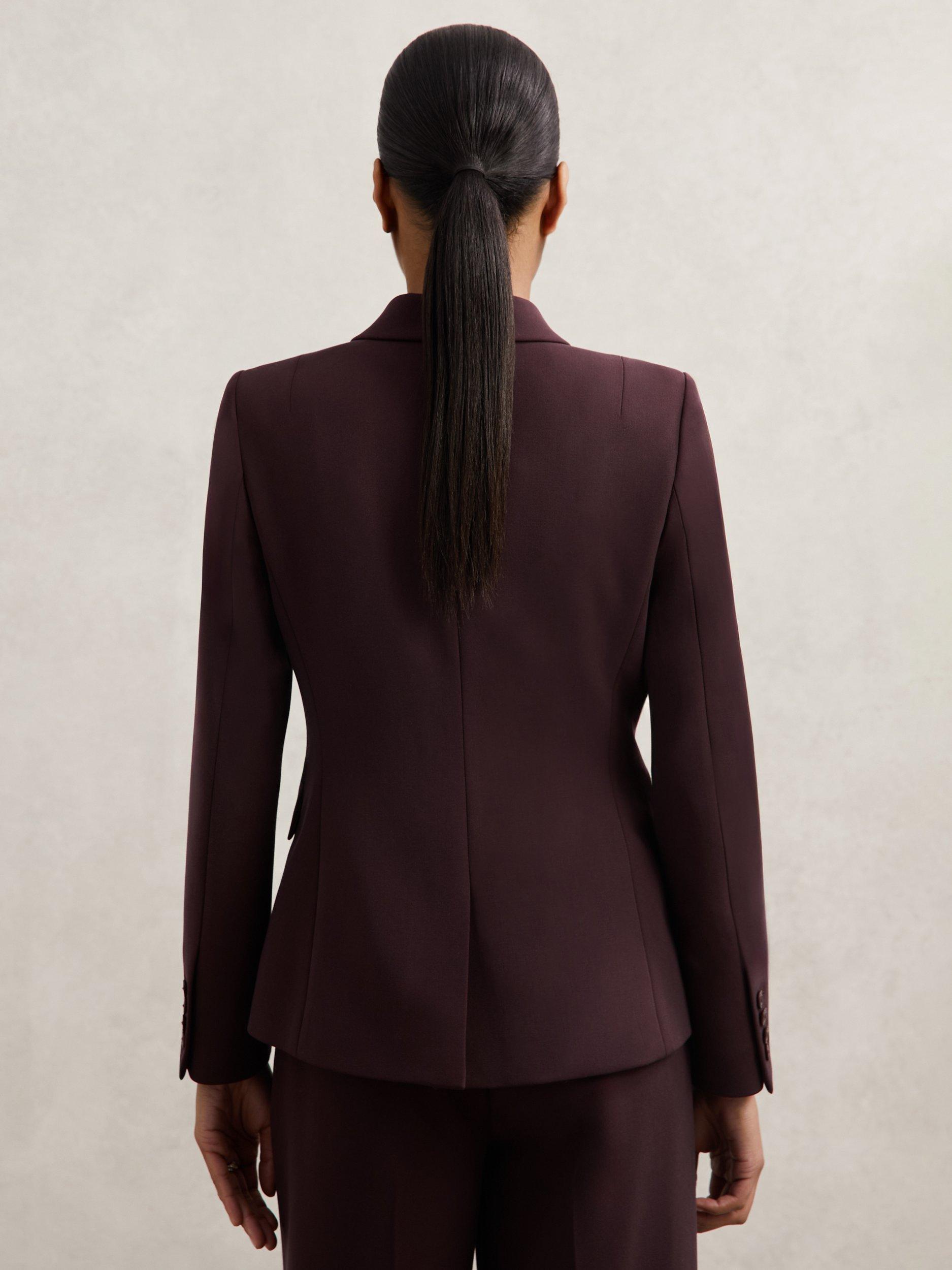 Product image 2 of 4, which shows Reiss Petite Gabi Double Breasted Blazer, Berry, 6Pt