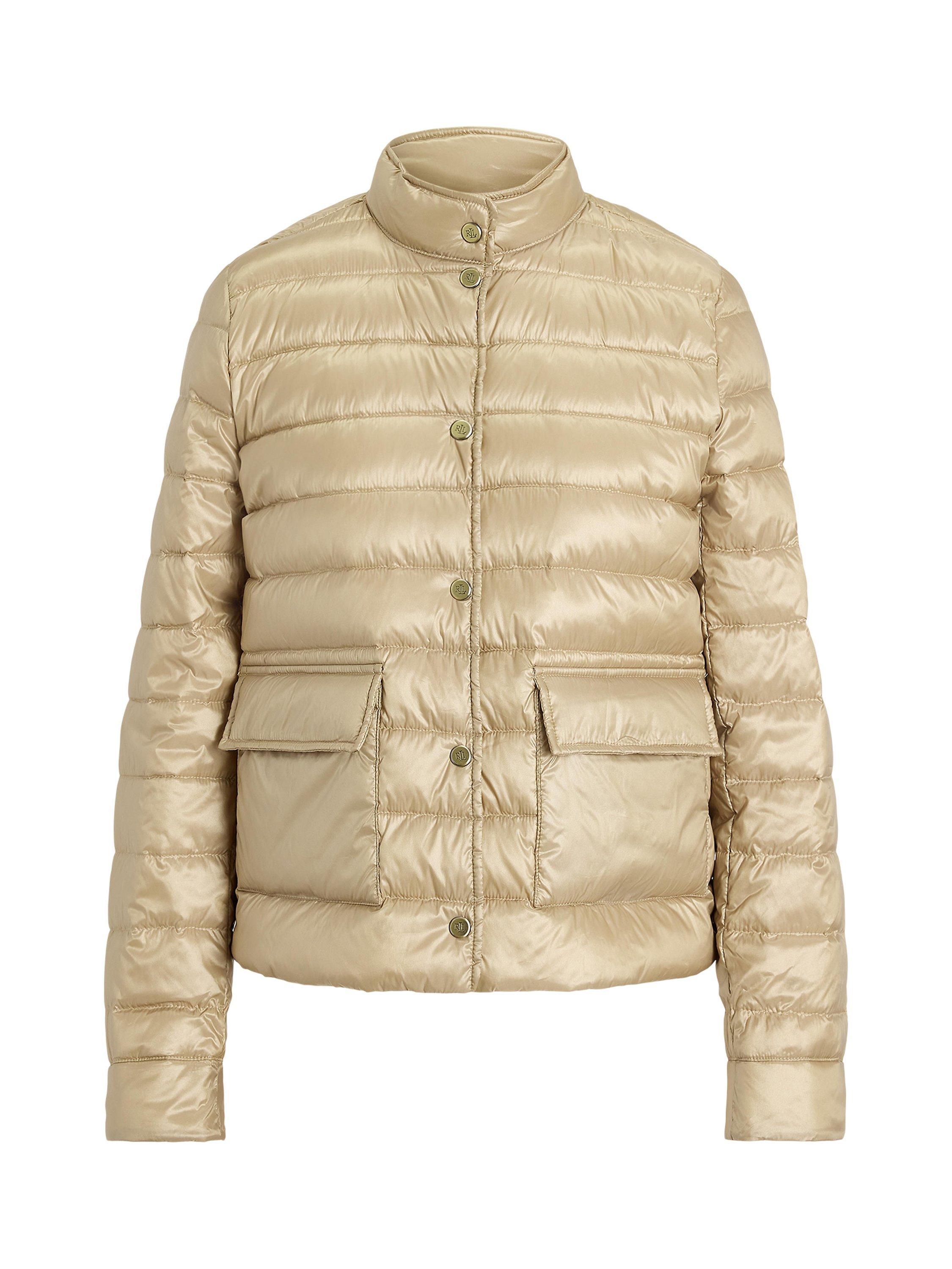 Product image 1 of 1, which shows Lauren Ralph Lauren Down Insulated Puffer Jacket, Birch Tan, XS