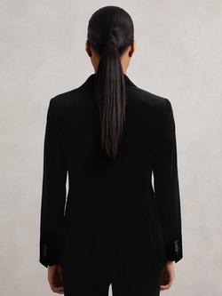 Reiss Myrtle Velvet Jacket, Black - view 2, Black