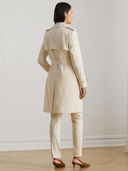 Lauren Ralph Lauren Double Breasted Trench Coat, Cream - view 2, Cream