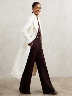 Reiss Dora Double Breasted Wool Rich Coat, Cream, Cream