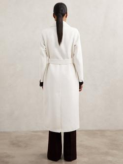 Reiss Dora Double Breasted Wool Rich Coat, Cream - view 2, Cream