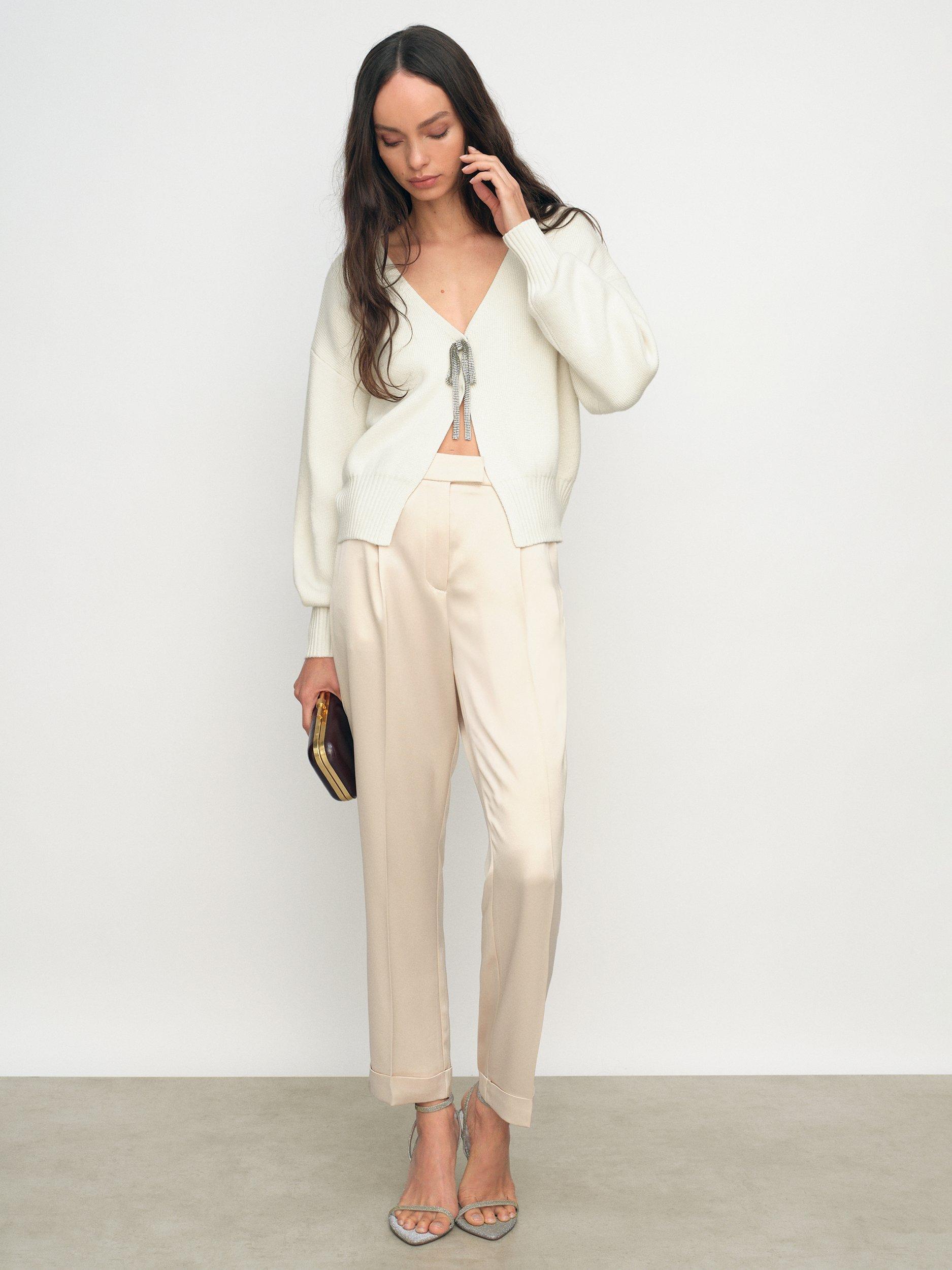 Product image 4 of 5, which shows Reiss Beau Wool Blend Cardigan, Cream, S