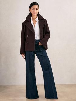 Reiss Addie Wool Rich Coat, Burgundy, Burgundy