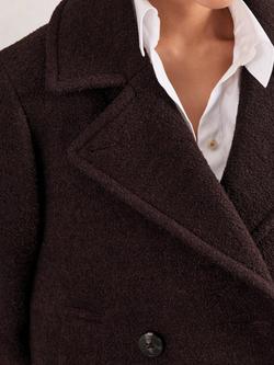 Reiss Addie Wool Rich Coat, Burgundy - view 2, Burgundy