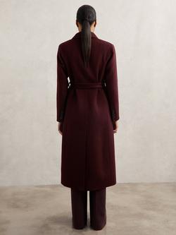 Reiss Petite Brogan Wool Rich Coat, Burgundy - view 2, Burgundy