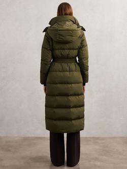 Reiss Colette Longline Puffer Coat - view 2, Khaki