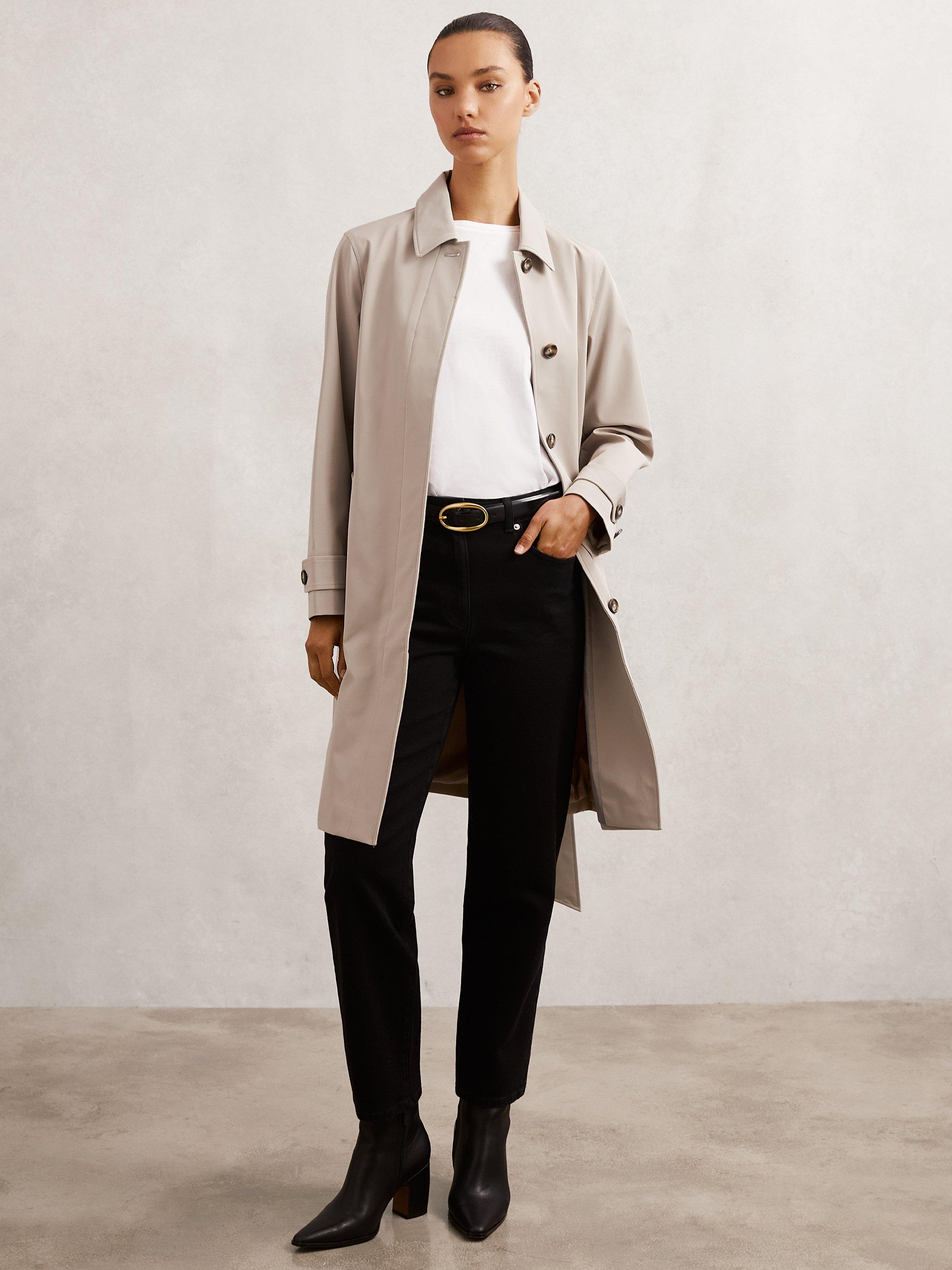 Product image 1 of 5, which shows Reiss Petite Logan 2-in-1 Coat, Neutral, 12Pt