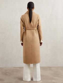 Reiss Lucia Petite Longline Wool Blend Coat, Camel - view 2, Camel