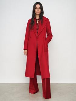 Reiss Petite Lucia Belted Wool Rich Coat, Red, Red