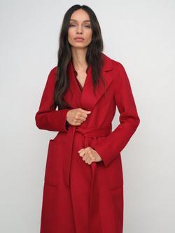 Reiss Petite Lucia Belted Wool Rich Coat, Red - view 2, Red
