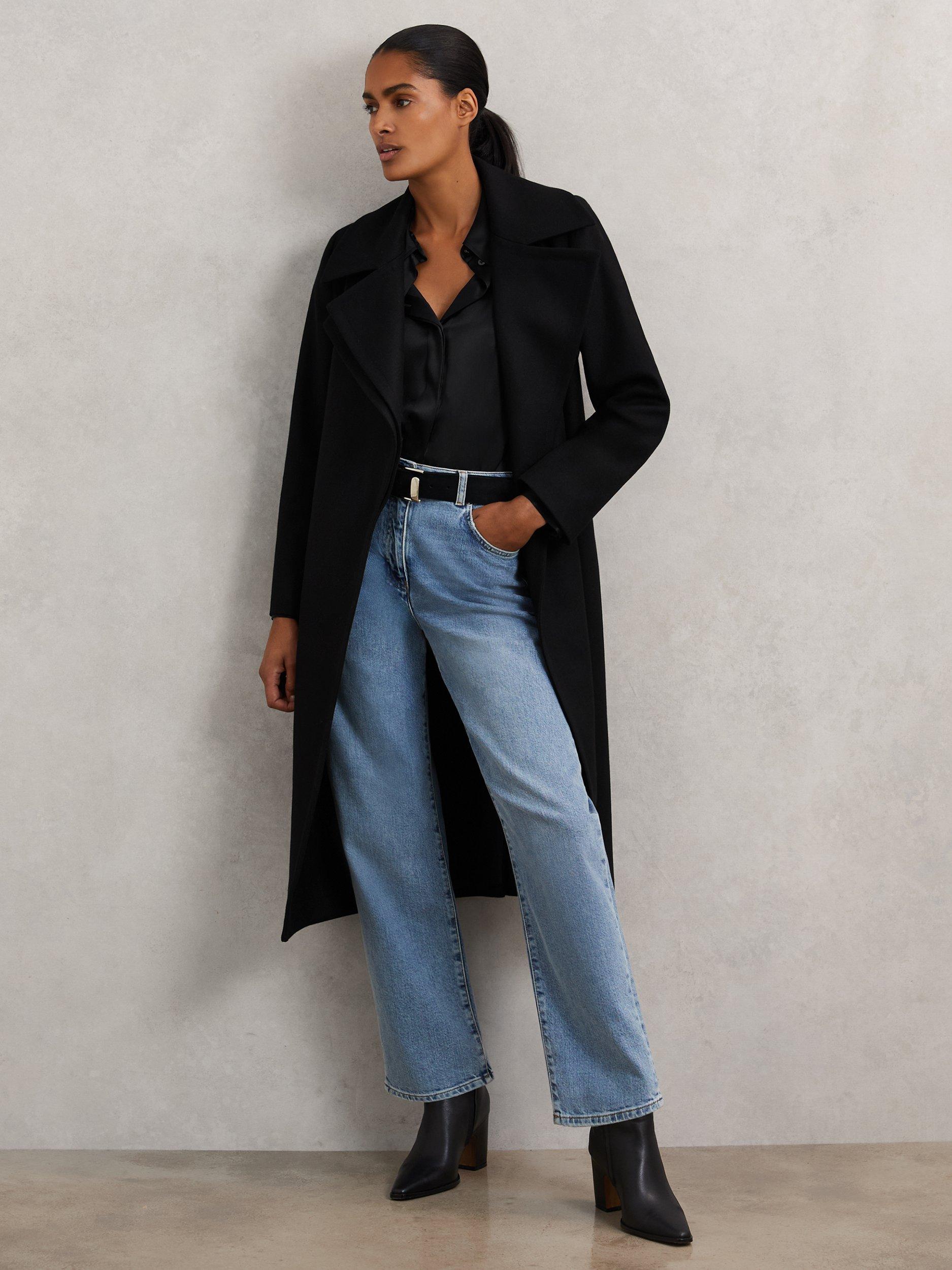 Reiss Petite Odette Wool Rich Coat, Black