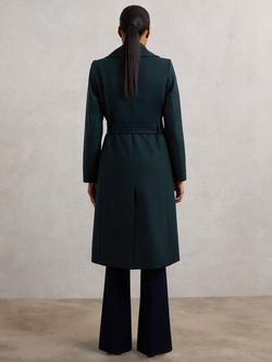 Reiss Odette Longline Wool Blend Coat, Teal - view 2, Teal