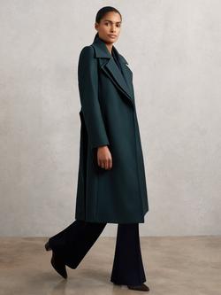Reiss Petite Odette Belted Wool Rich Coat, Teal, Teal