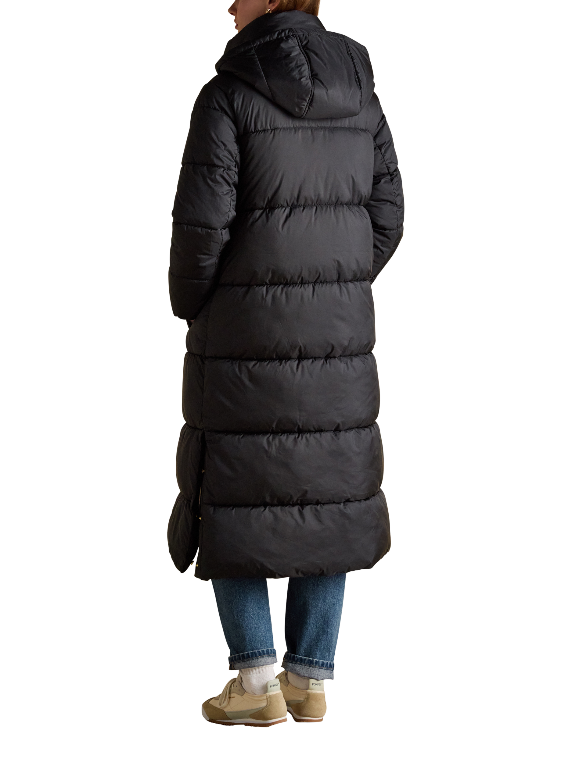 Product image 2 of 3, which shows Joules Showerproof Padded Longline Coat, Black, 6