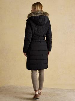 Joules Shower Resistant Padded Longline Coat, Black - view 2, Black