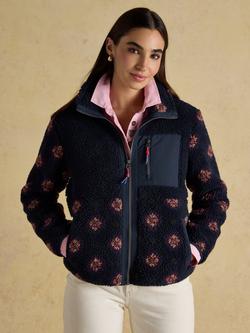 Joules Geometric Borg Fleece, Navy, Navy