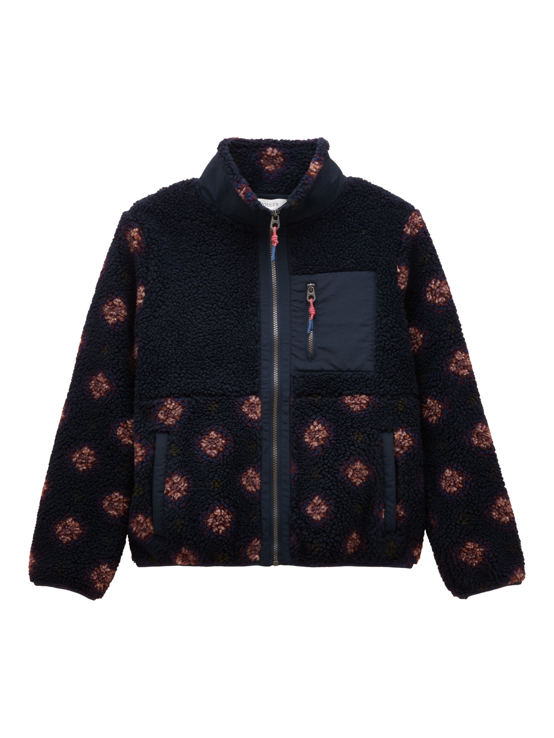 Product image 9 of 9, which shows Joules Geometric Borg Fleece, Navy, 6