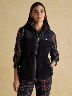 Joules Quilted Fleece Gilet, Black, Black