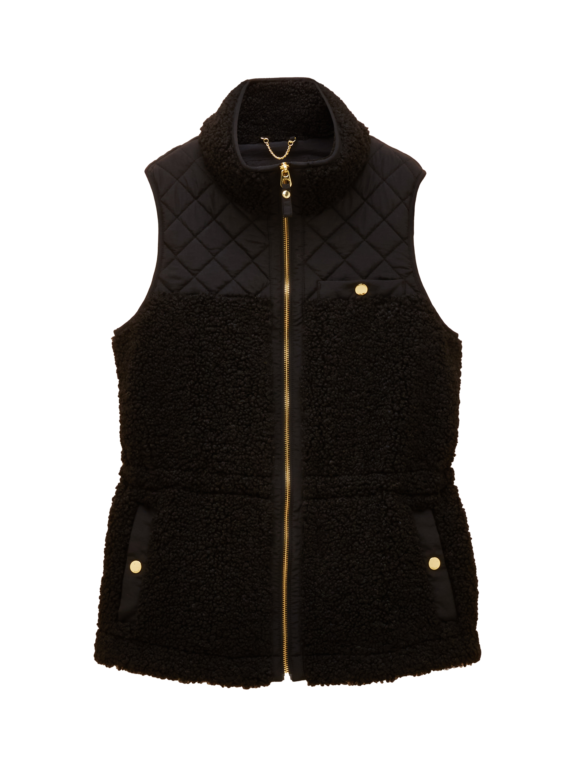 Product image 8 of 8, which shows Joules Quilted Fleece Gilet, Black, 6