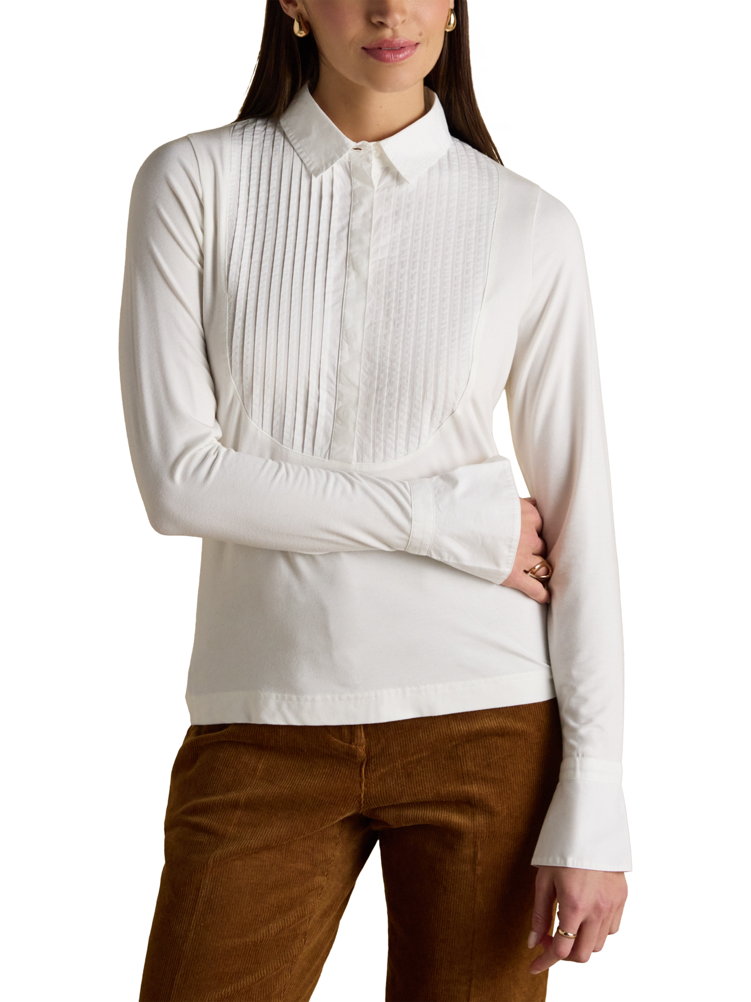 Product image 1 of 5, which shows Joules Tuxedo Bib Shirt, White, 6