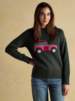 Joules Cotton Blend 4x4 Raglan sleeve Crew Neck Knitted Jumper, Green