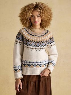 Joules Fair Isle Jumper, Cream, Cream