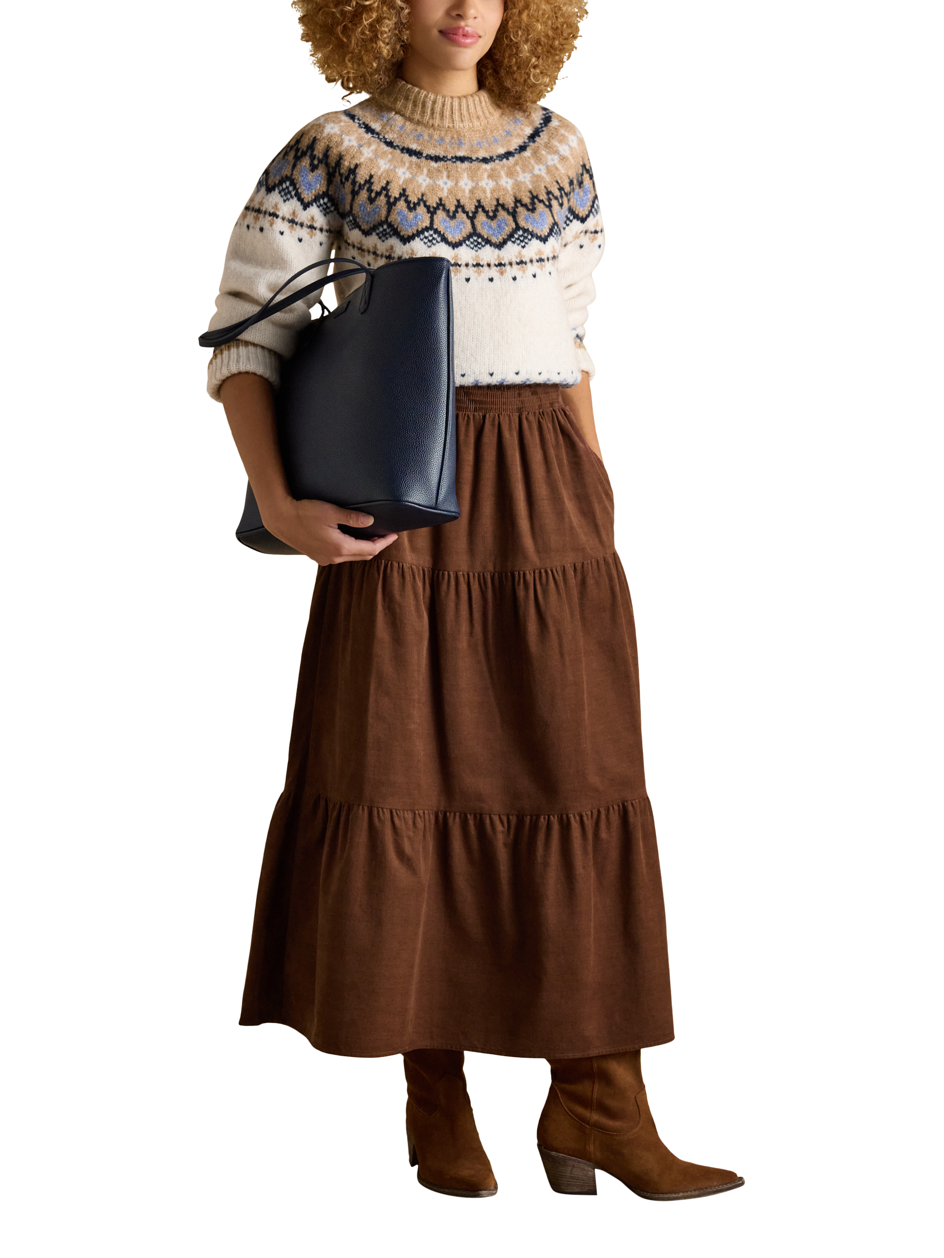 Product image 3 of 8, which shows Joules Fair Isle Jumper, Cream, XS