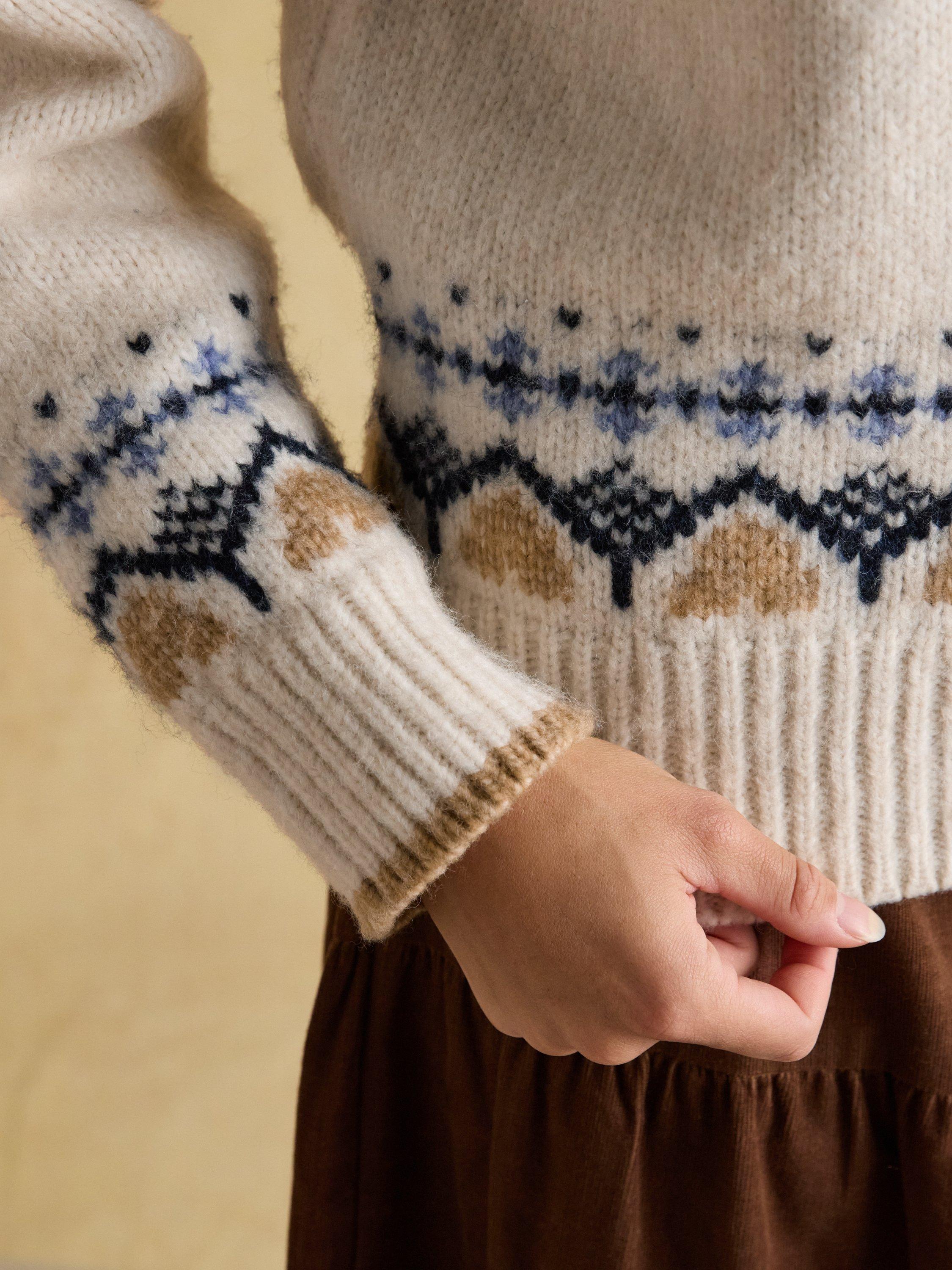 Product image 5 of 8, which shows Joules Fair Isle Jumper, Cream, XS