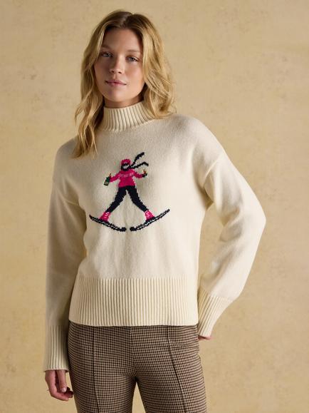 Joules Ski Intarsia Jumper, Cream, Cream