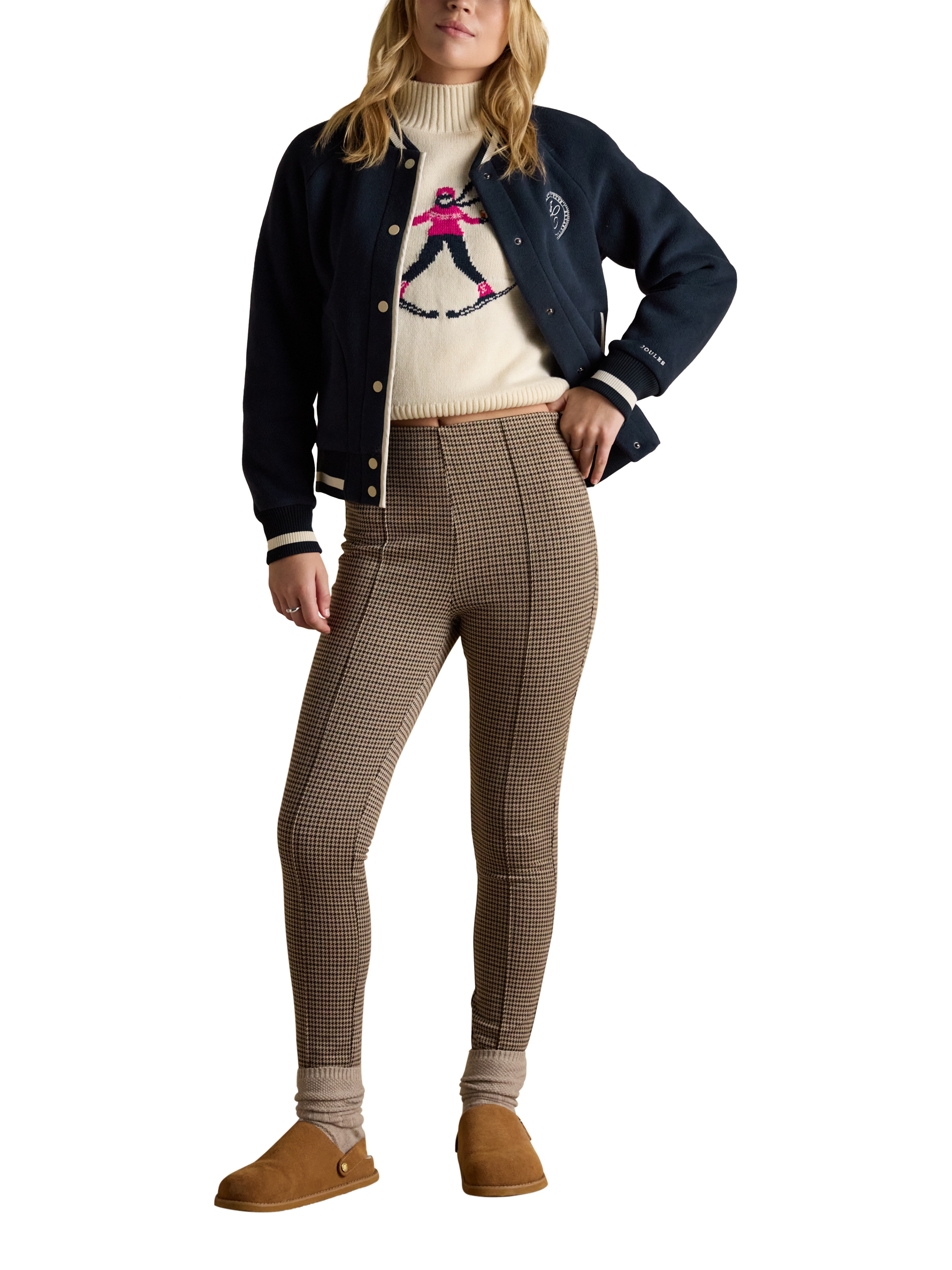 Product image 3 of 8, which shows Joules Ski Intarsia Jumper, Cream, XS