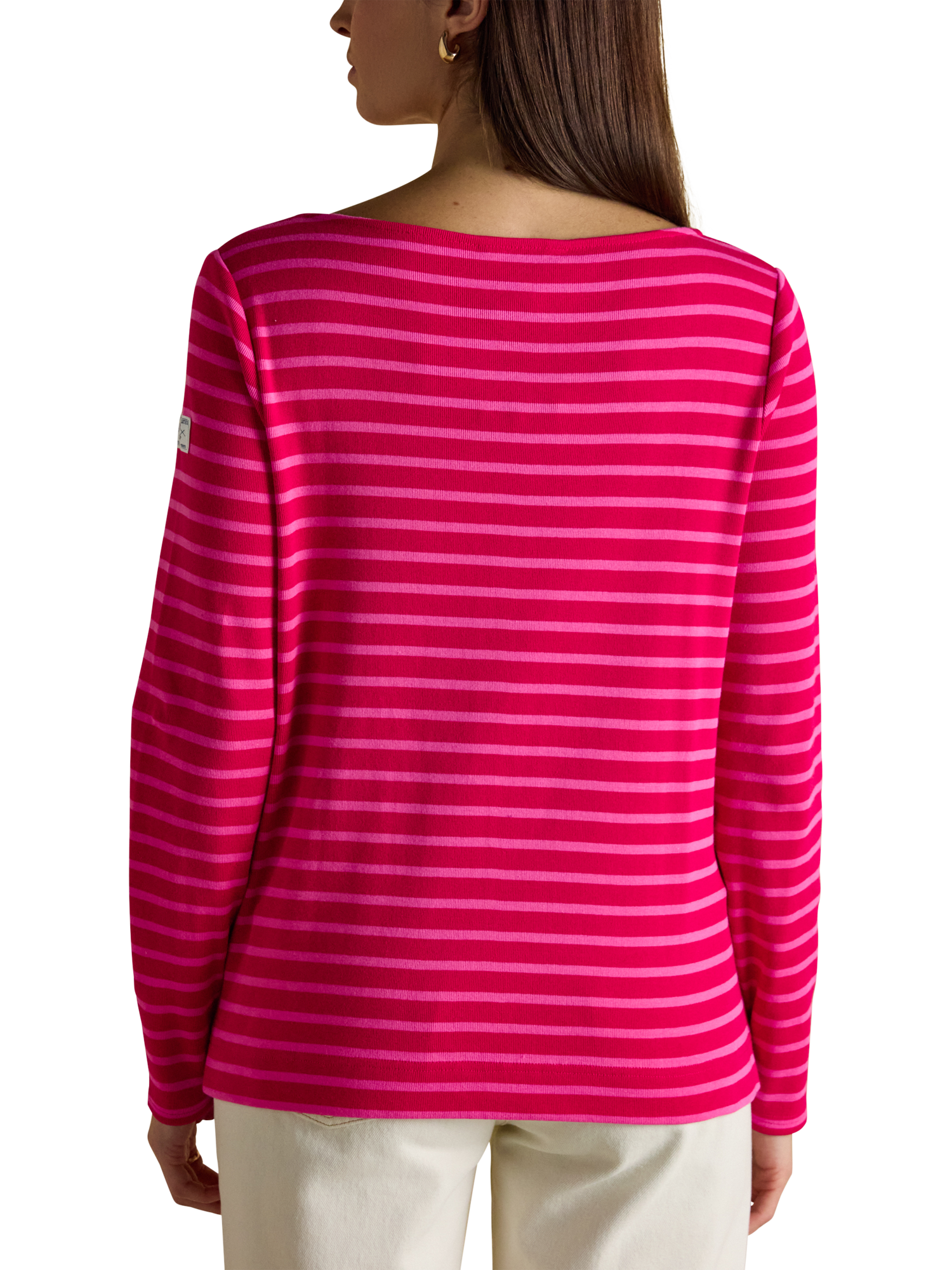 Product image 2 of 7, which shows Joules Breton Stripe Top, Pink, 6