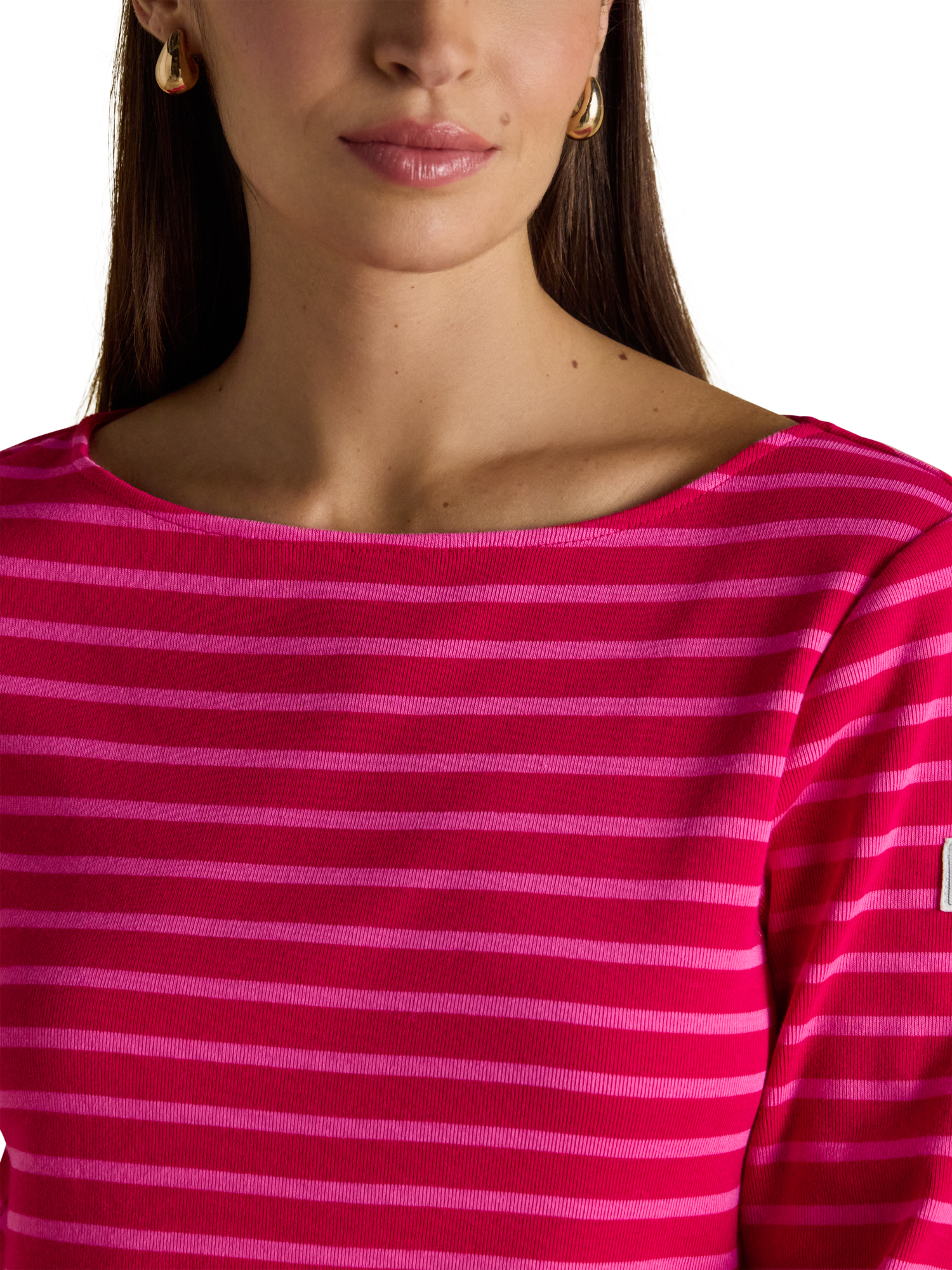 Product image 4 of 7, which shows Joules Breton Stripe Top, Pink, 6