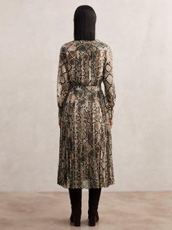 Reiss Annika Snake Print Midi Dress, Neutral - view 2, Neutral