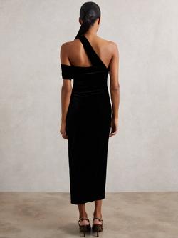 Reiss Petite Dalia Velvet Midi Dress - view 2, Black