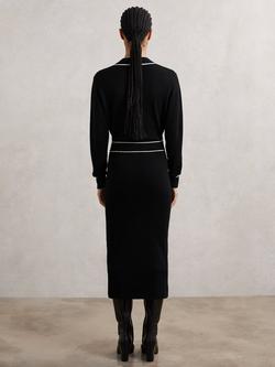 Reiss Petite Lorrie Wool Blend Jumper Dress, Black/Ivory - view 2, Black/Ivory