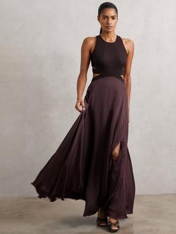 Reiss Paloma Cut Out Maxi Dress, Burgundy, Burgundy