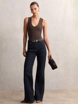 Reiss Petite June Flared Jeans, Indigo, Indigo