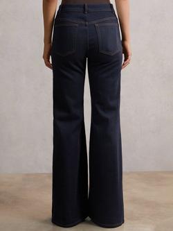 Reiss Petite June Flared Jeans, Indigo - view 2, Indigo