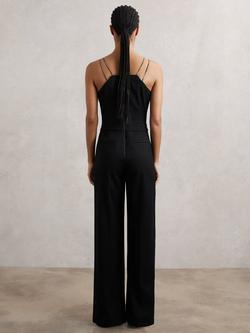 Reiss Olara Chain Detail Jumpsuit, Black - view 2, Black
