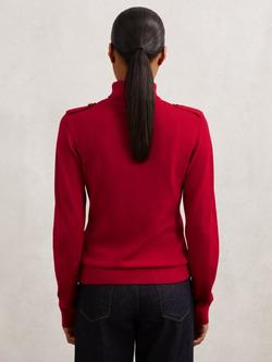 Reiss Corrine Pure Wool Jumper, Red - view 2, Red